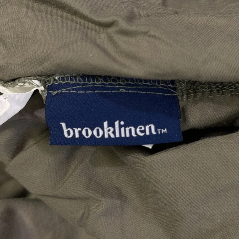 Brooklinen Full Size Sateen Fitted Sheet Olive Green Classic Percale Cotton